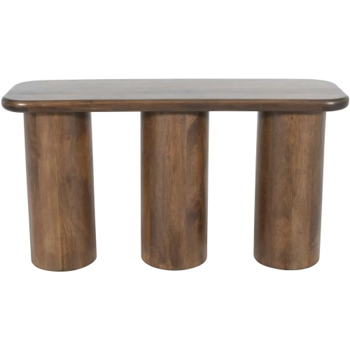 Mandara 54" Pillar Sofa Console Table in Dark Brown Mango Wood